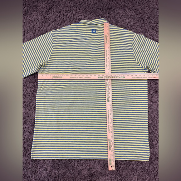 FootJoy Performance Polo Shirt Men XXL 2XL Green Blue Striped Stretch Wicking - Picture 6 of 7